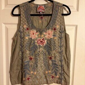 Johnny Was Los Angeles sleeveless blouse, Large